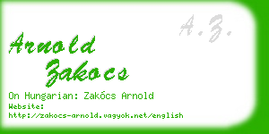 arnold zakocs business card